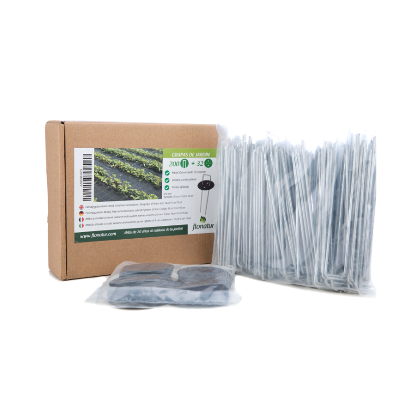 CLAVOS JARDÍN (200 PIQUETAS + 32 ARANDELAS)